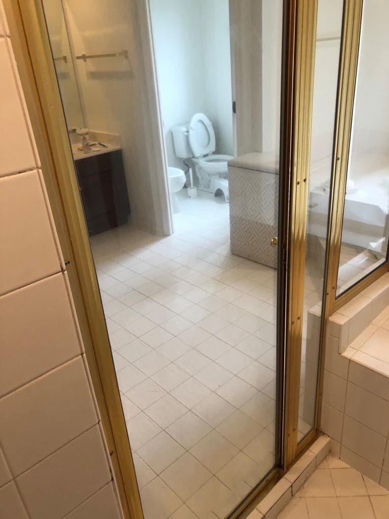 Same shower glass door clear and streak-free after cleaning
